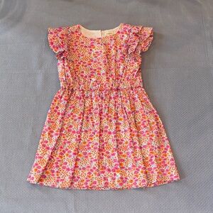 Crewcuts Pink Floral Ruffle-Sleeve Dress